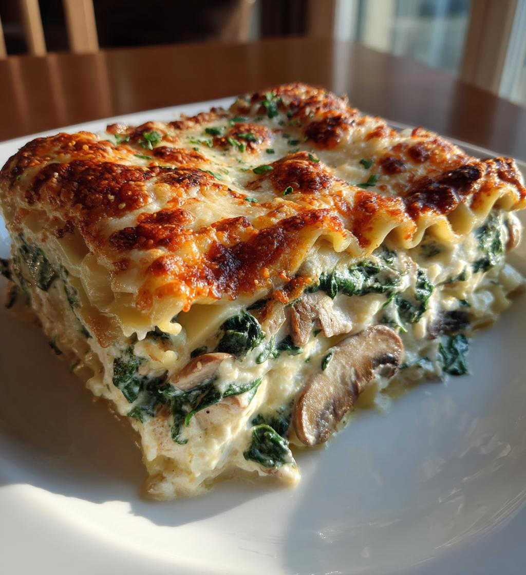 Creamy Spinach & Mushroom Lasagna - detail 1
