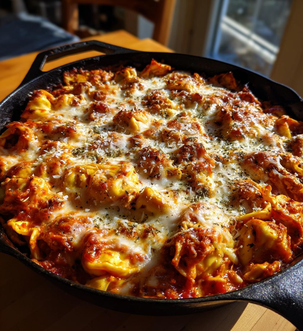 Easy Cheesy Chicken Tortellini Bake for Two