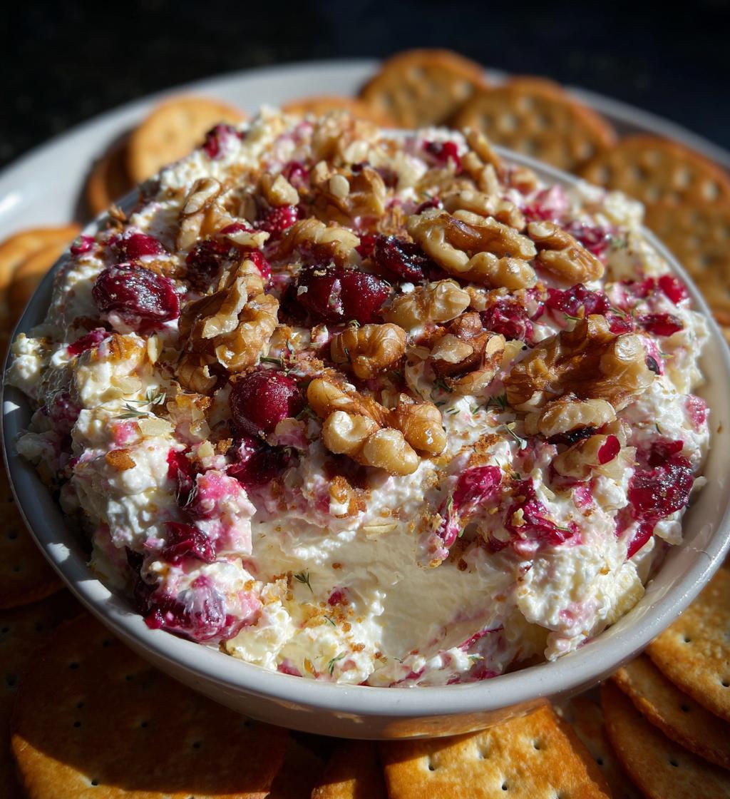 Easy Cranberry Whipped Feta Dip with Cracker - detail 1