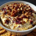 Easy Cranberry Whipped Feta Dip with Cracker