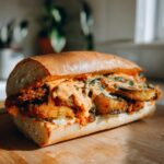 Fried Eggplant Sandwich with Harissa Mayo