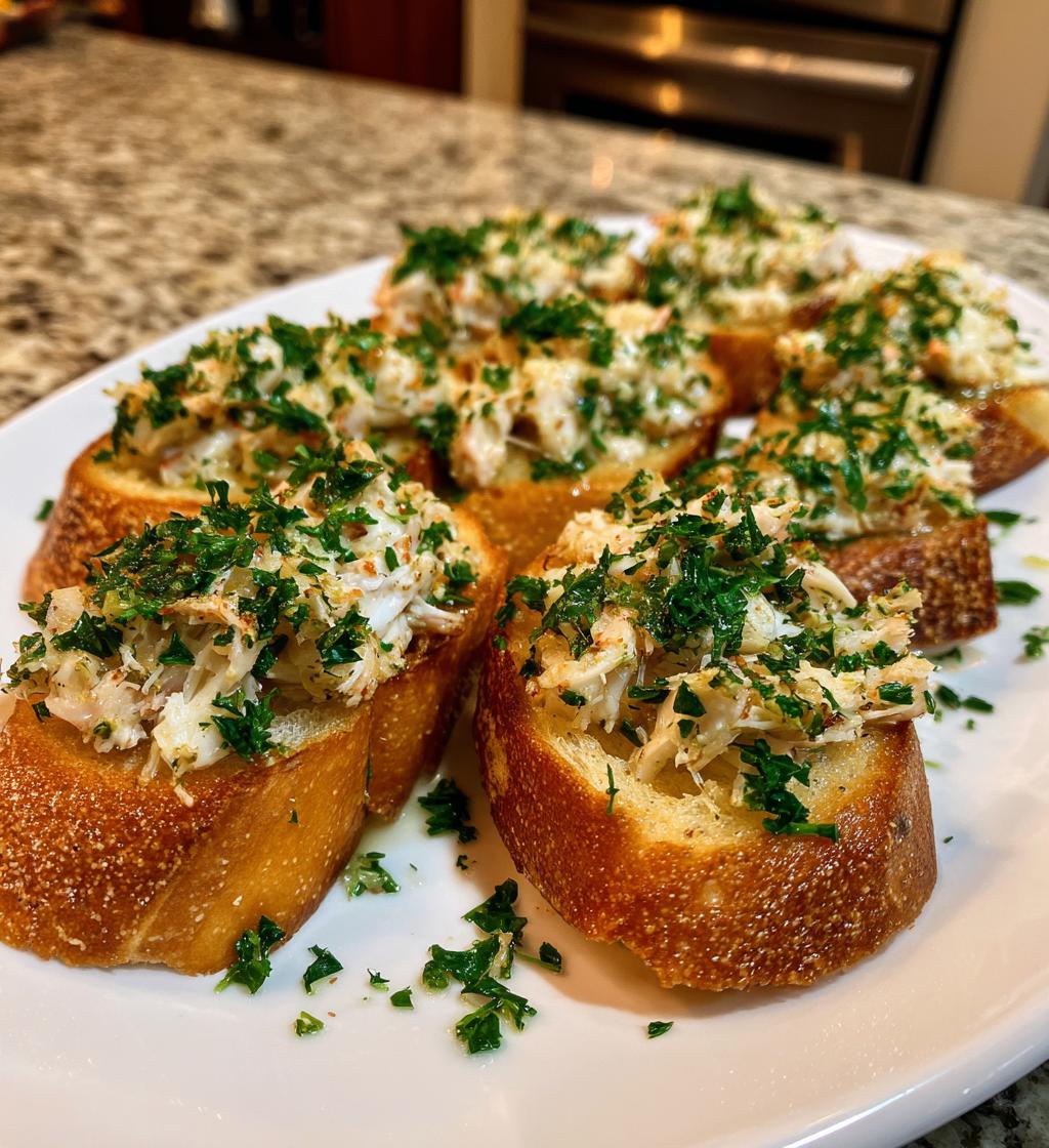 Garlic Butter Crab Toasts