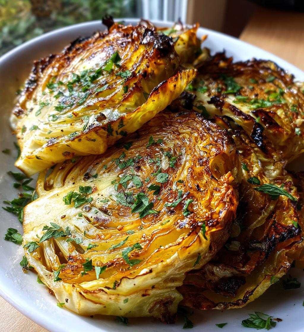 Garlic Butter Roasted Cabbage Steaks - detail 1