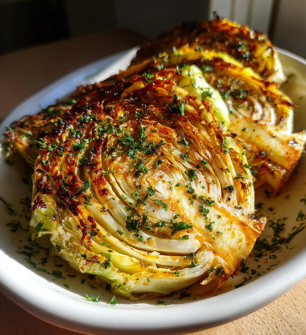 Garlic Butter Roasted Cabbage Steaks