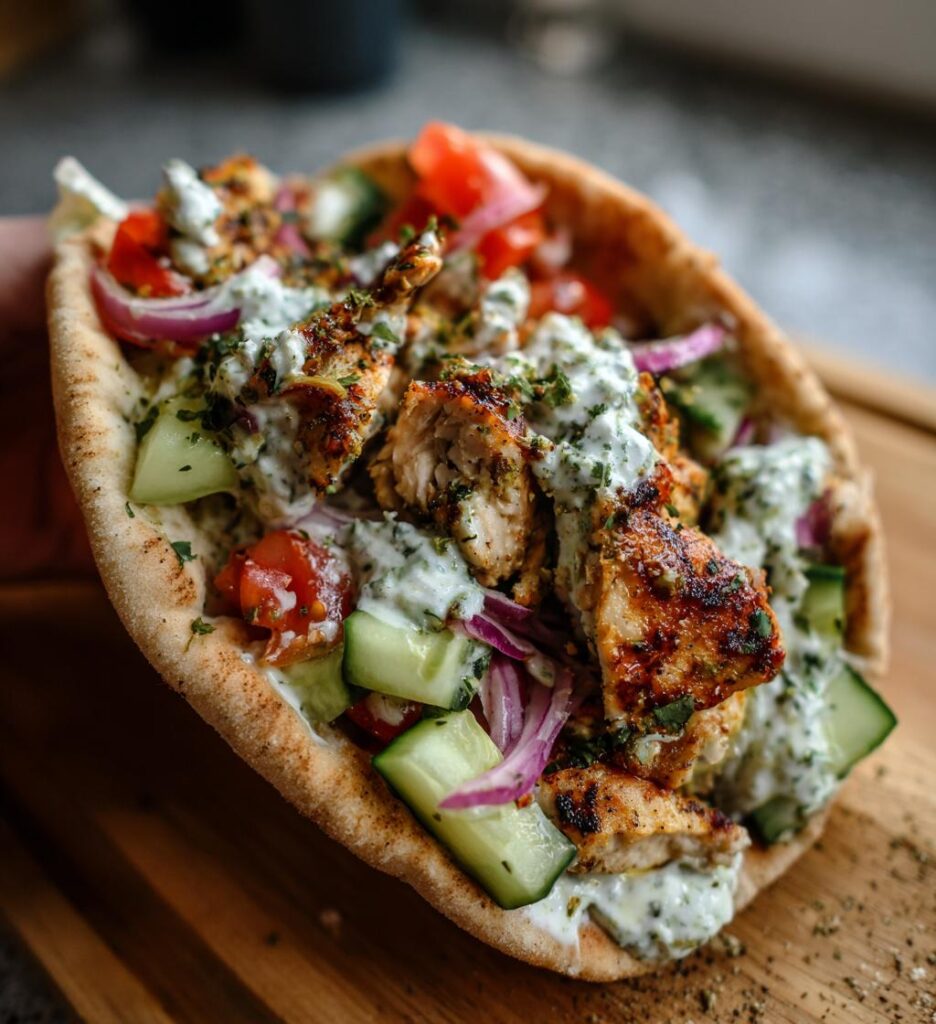 Greek Chicken Pitas