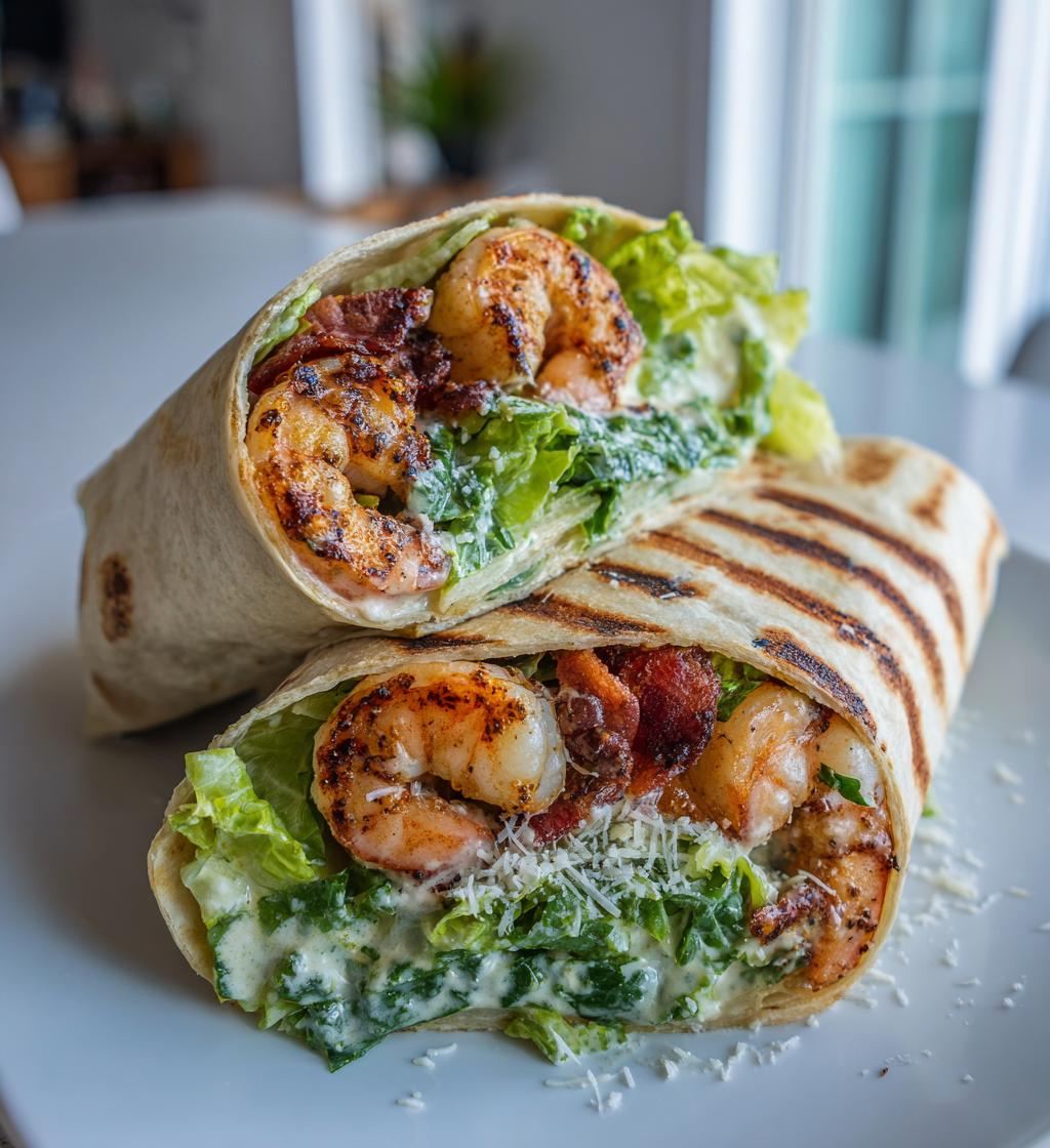 Grilled Shrimp Caesar Wraps