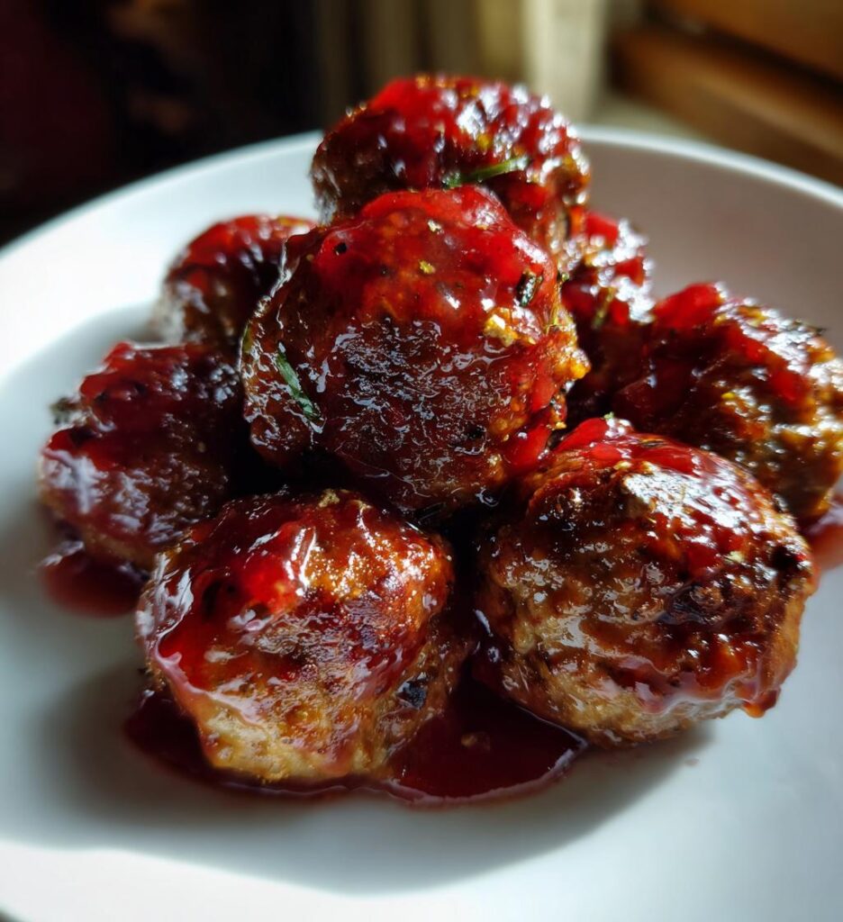 Harvest Turkey Meatballs with Cranberry Glaze