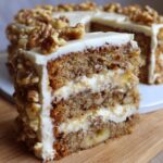 Heavenly Banana Walnut Cream Cake