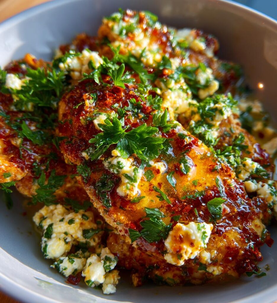 Hot Honey Infused Feta Chicken