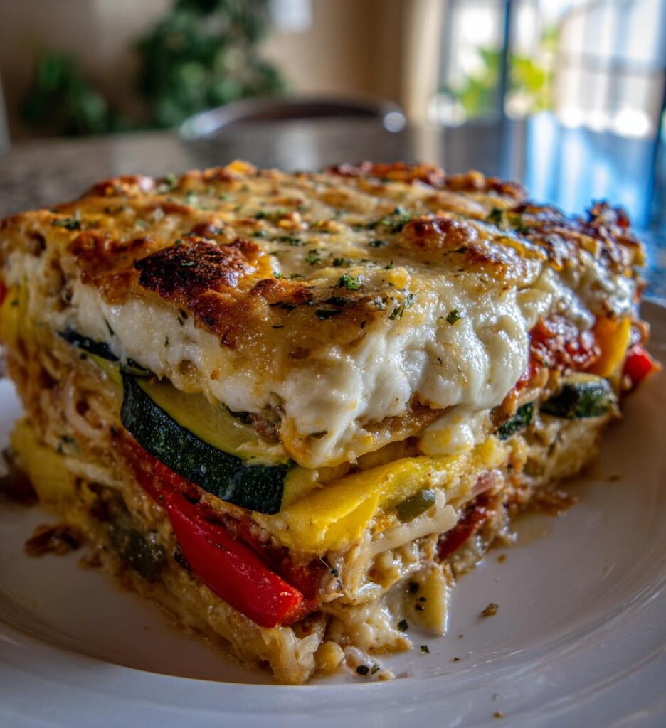 Layered Mediterranean Vegetable Lasagna with Creamy Ricotta
