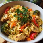 Lemon Chicken & Veggie Orzo Stir Fry