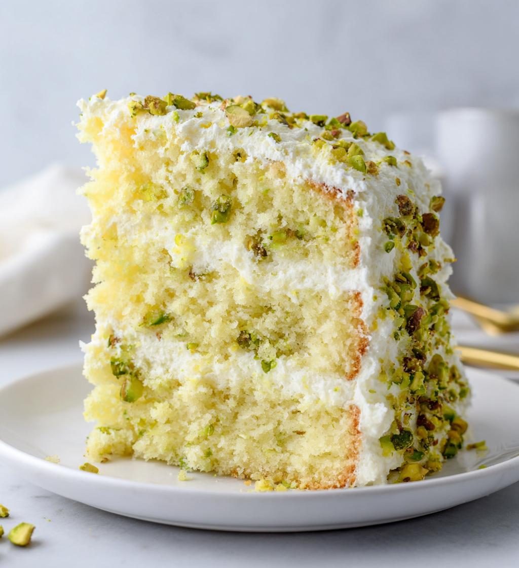 Lemon Pistachio Ricotta Cloud Cake - detail 1