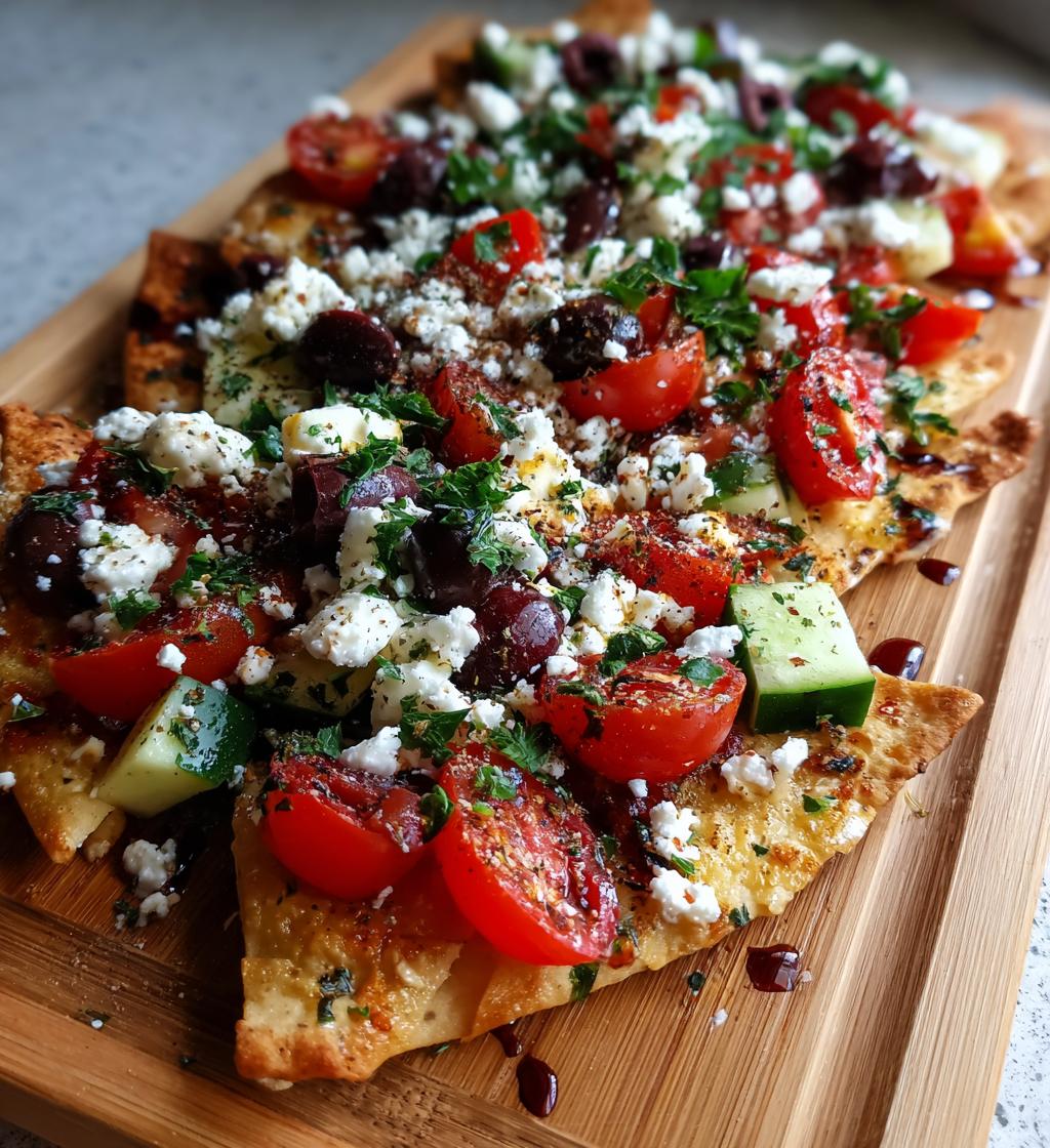 Loaded Vegetarian Greek Pita Nachos - detail 1