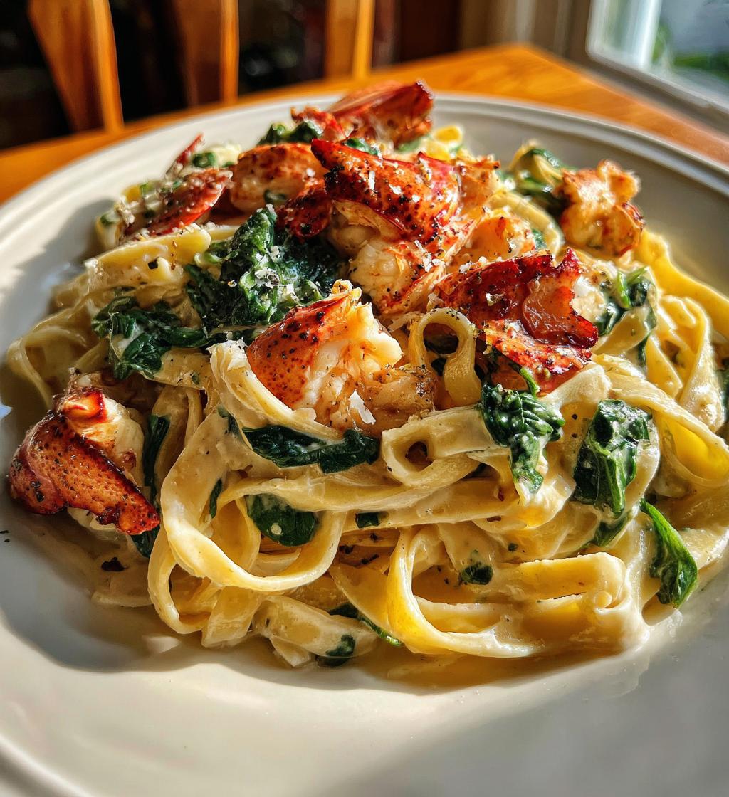 Lobster & Spinach Alfredo Pasta