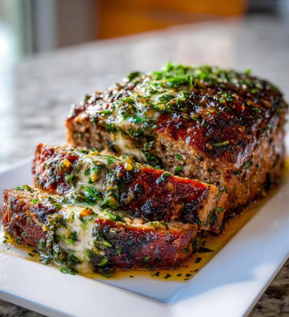 Mediterranean Meatloaf with Garlic Herb Sauce