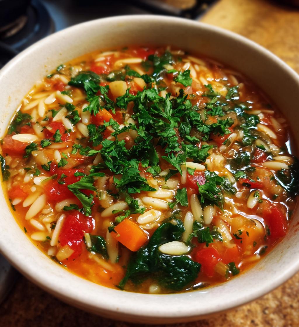 Mediterranean Orzo Soup - detail 1