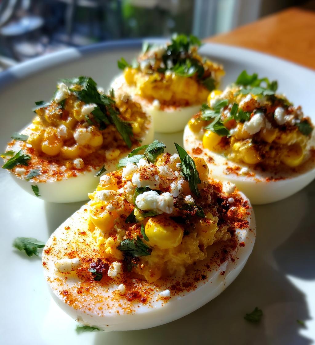 Mexican Street Corn Deviled Eggs