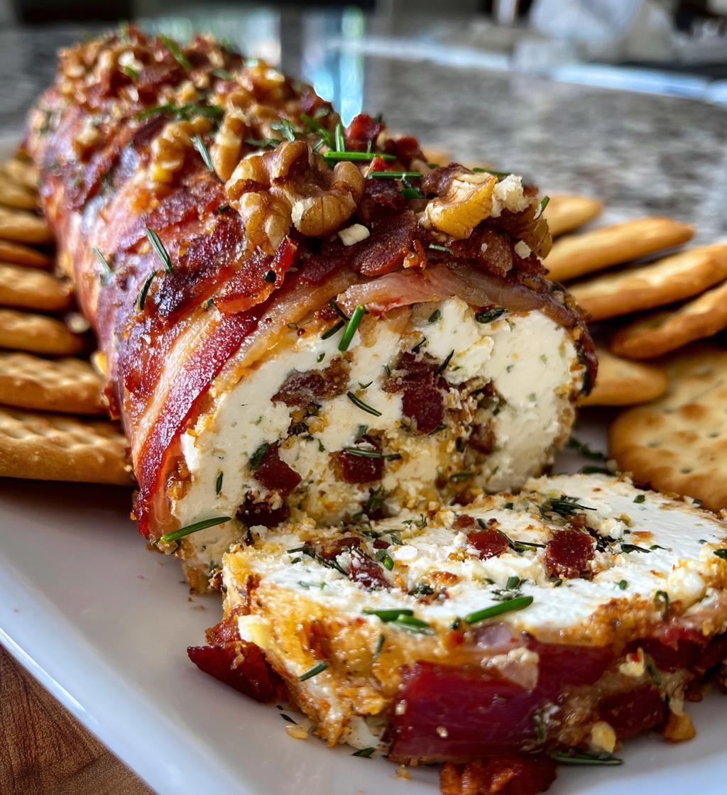 Million Dollar Bacon Goat Cheese Appetizer Log