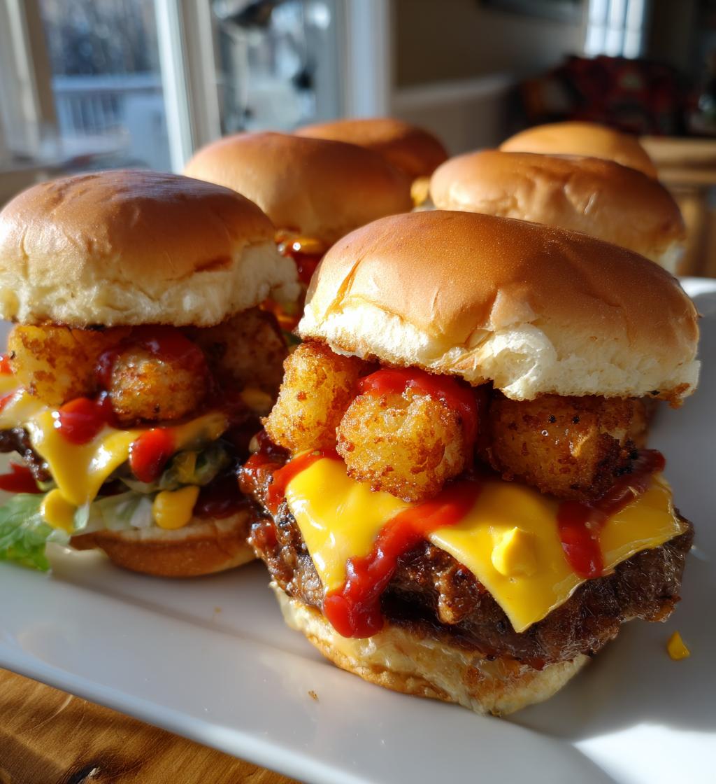 Mini Tater Tot Cheeseburgers - detail 1