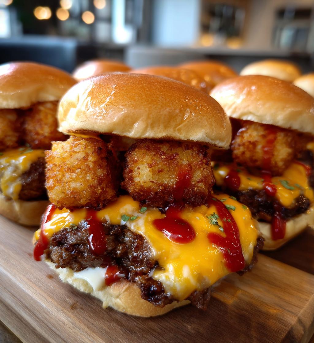 Mini Tater Tot Cheeseburgers