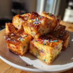 Overnight Birthday Cake French Toast Casserole