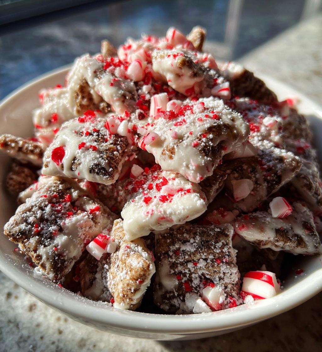 Peppermint Bark Muddy Buddies