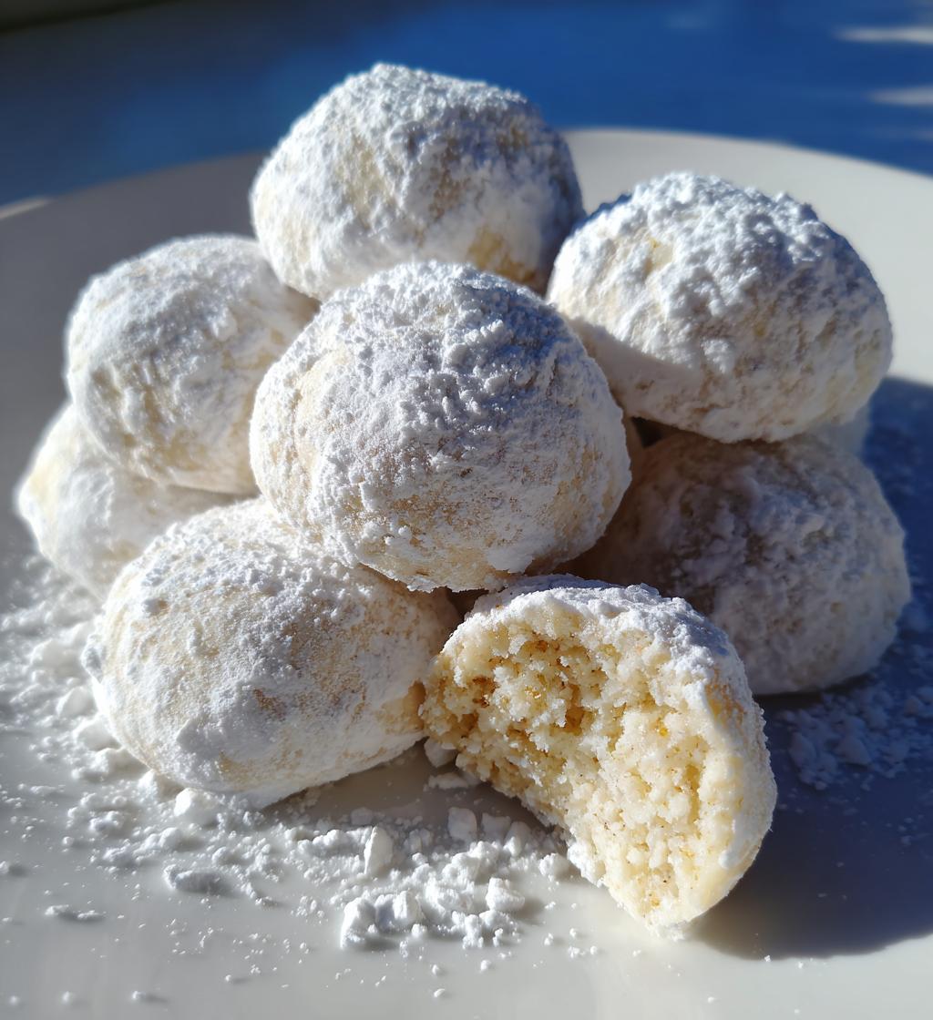 Peppermint Snowball Cookies