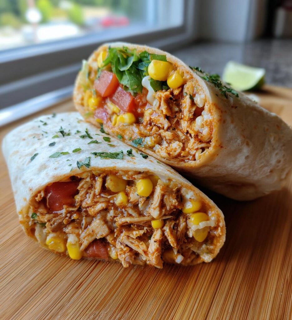Quick Mexican Street Corn Chicken Wraps