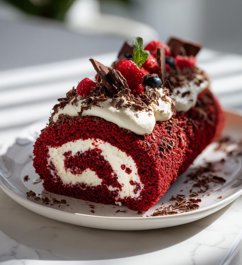 Red Velvet Yule Log - detail 1