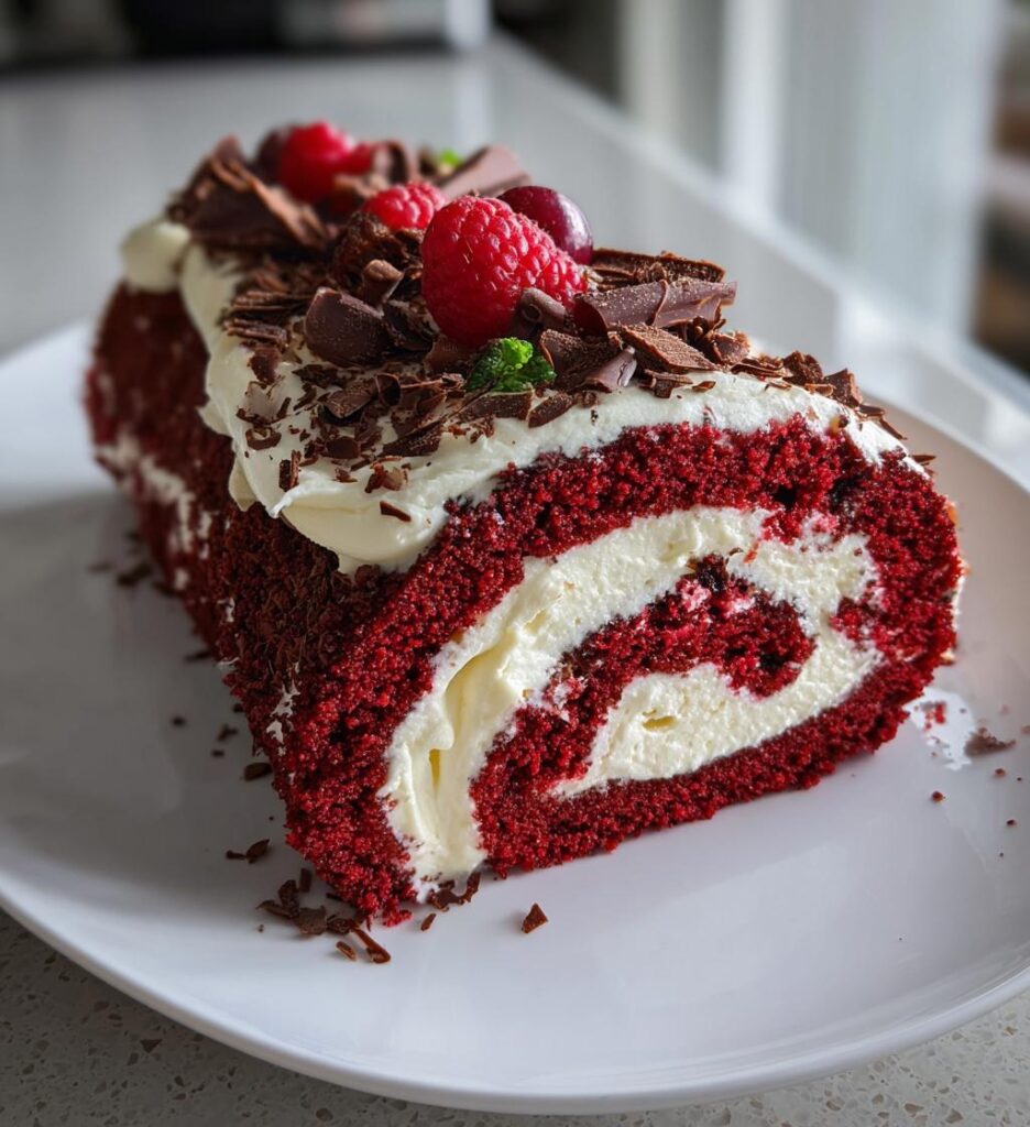 Red Velvet Yule Log