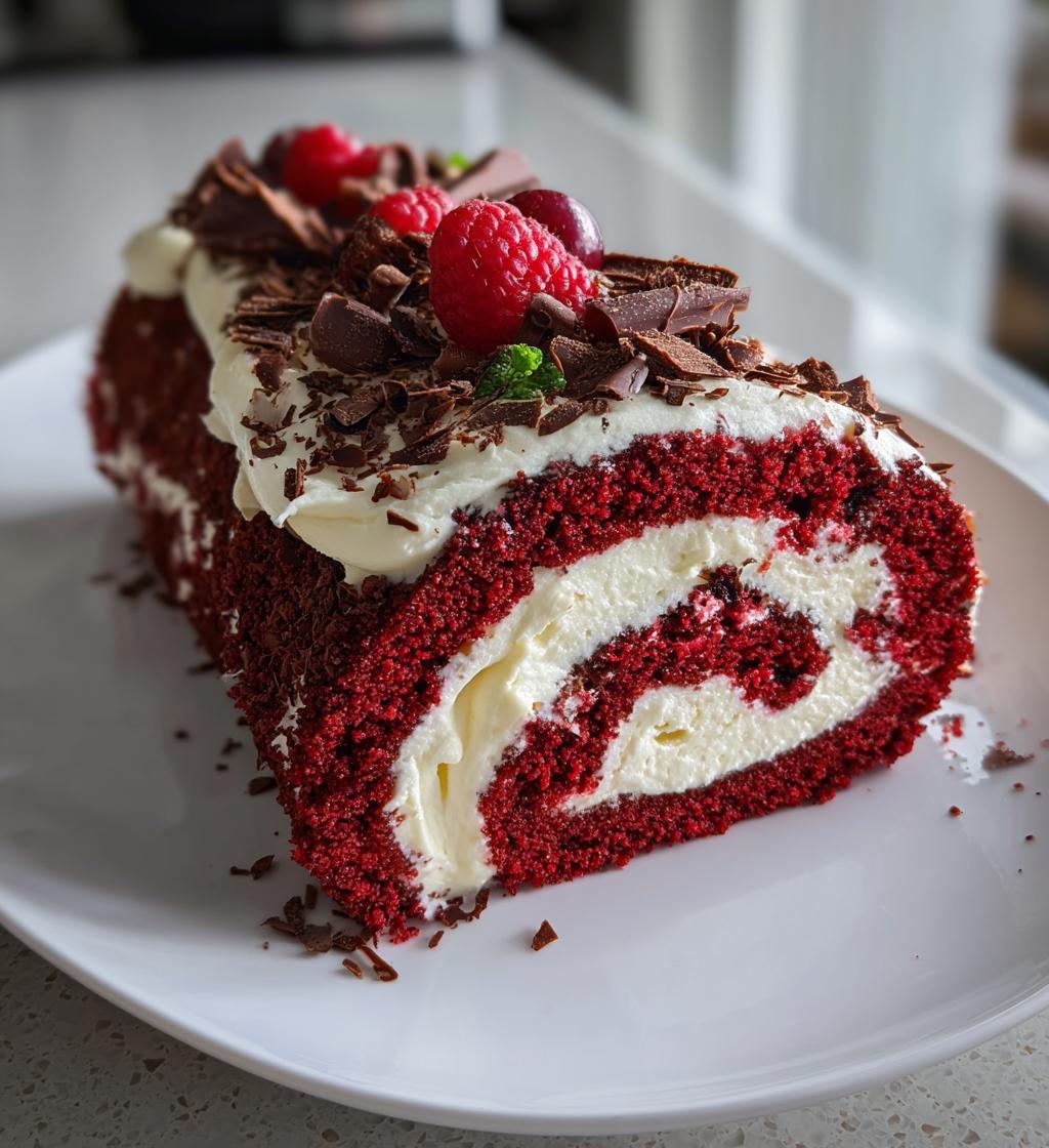 Red Velvet Yule Log