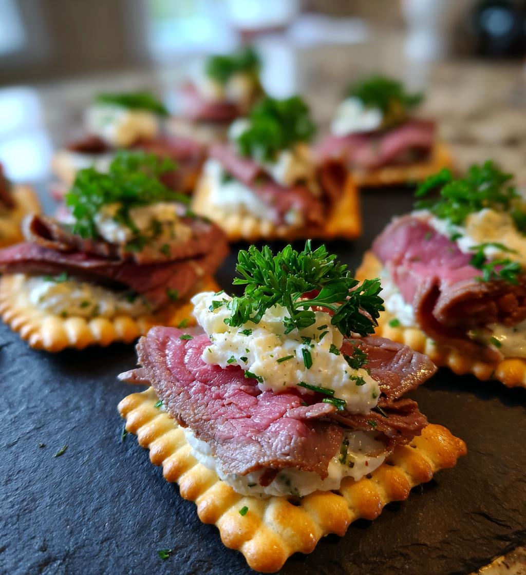 Roast Beef Horseradish Crackers