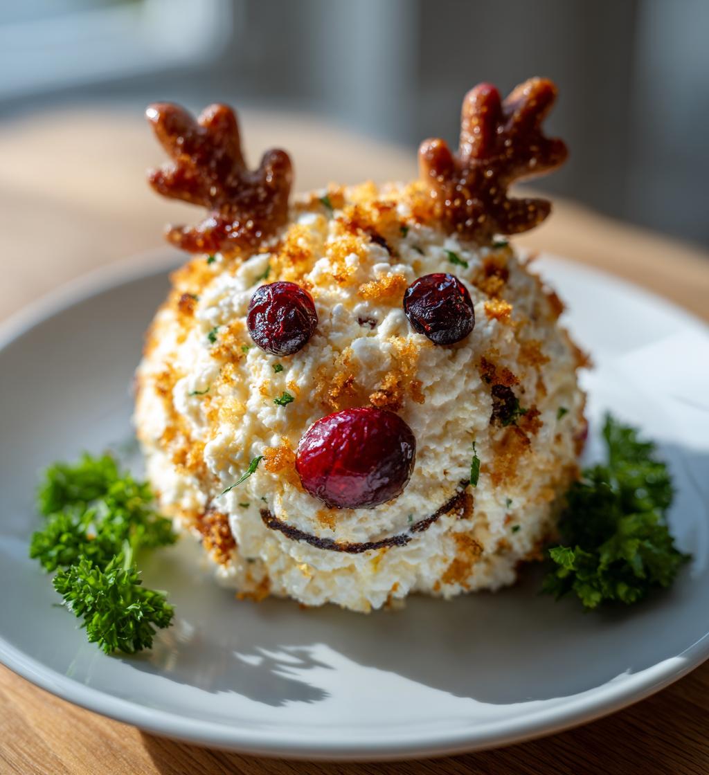 Rudolph Christmas Cheese Ball - detail 1
