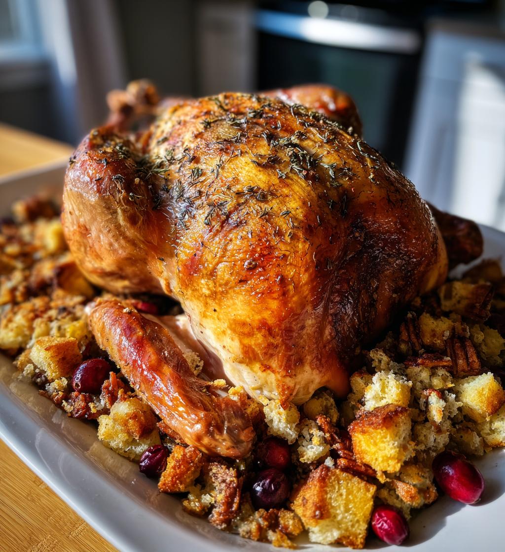Sheet Pan Herb Roasted Turkey and Cranberry Pecan Stuffing - detail 1