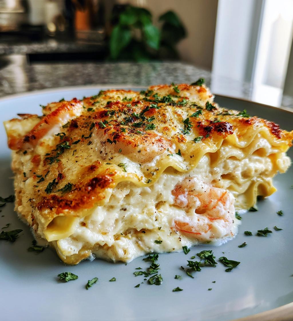 Shrimp and Crab Alfredo Lasagna Roll-Ups