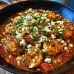 Shrimp Saganaki With Creamy Feta Cheese