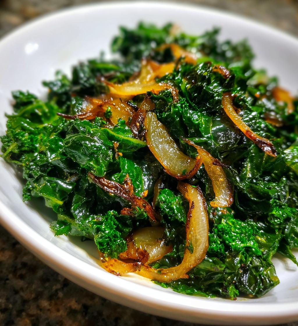 Simple Sauteed Kale With Caramelized Onions - detail 1