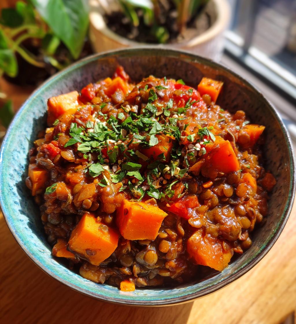 Slow Cooker Lentil Sweet Potato Chili - detail 1