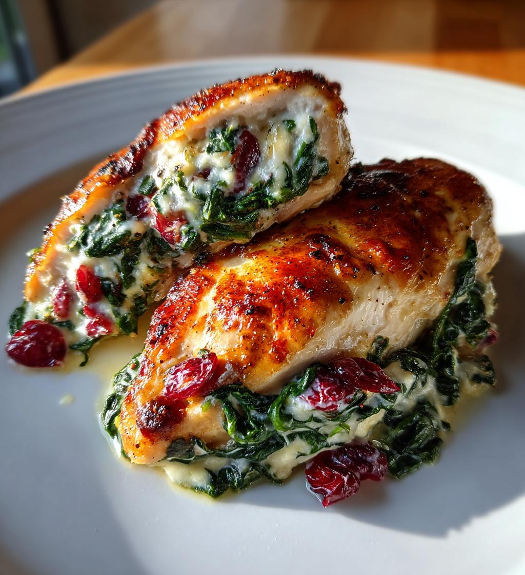 Spinach & Cranberry Stuffed Chicken