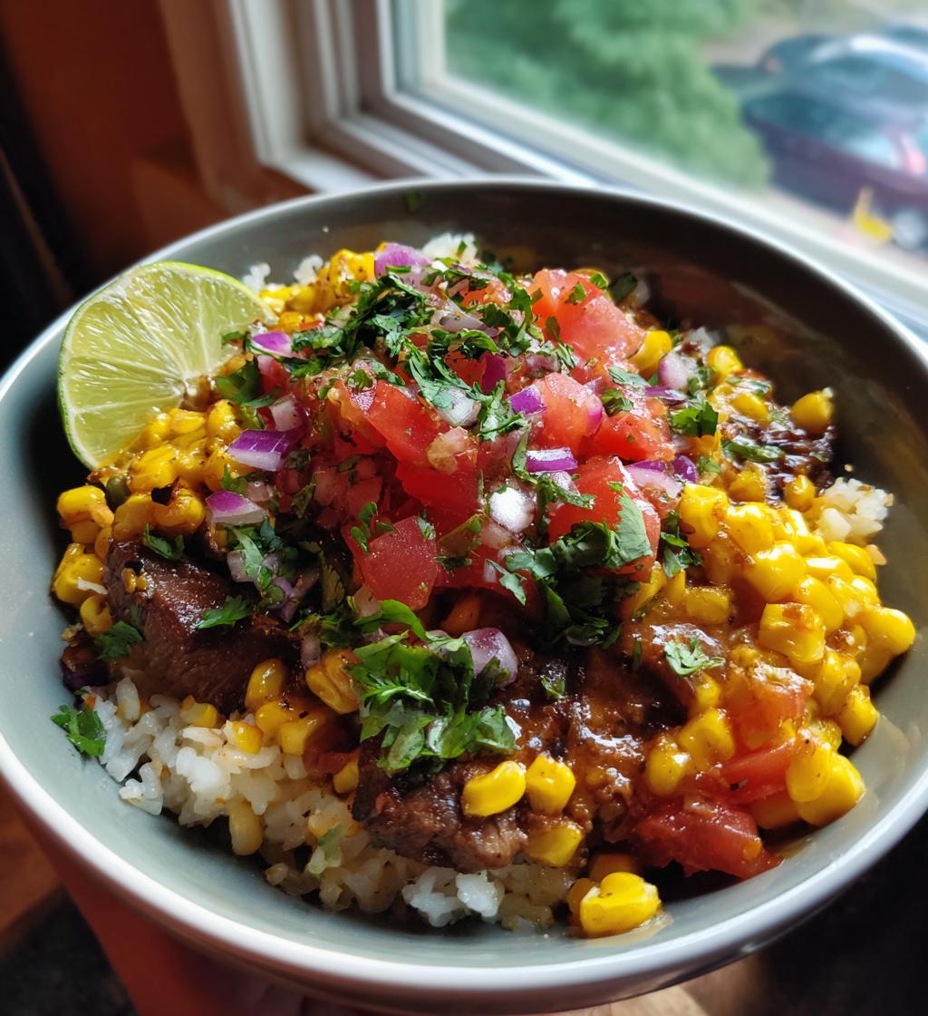 Street Corn Steak Rice Bowl