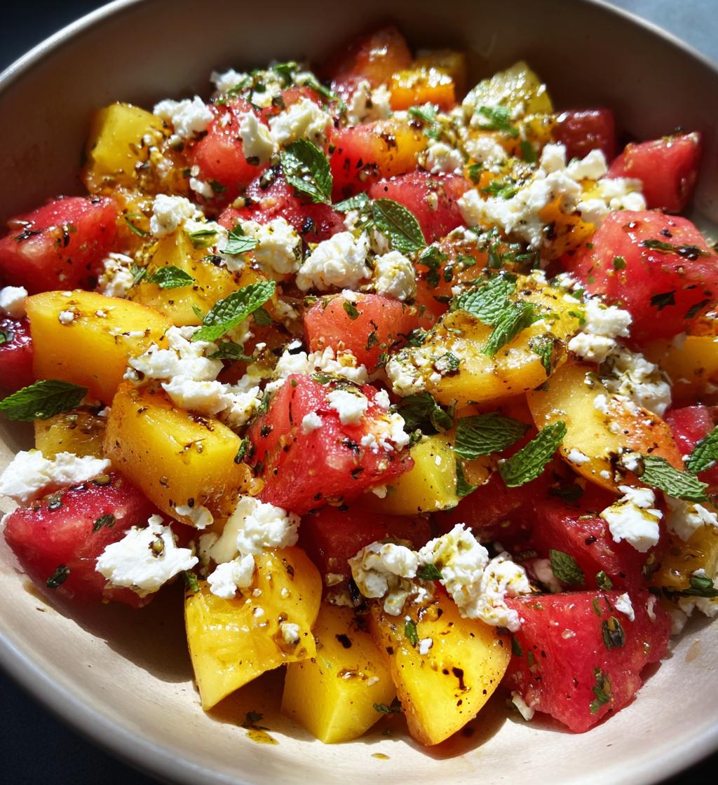 Summer Peach Watermelon Salad - detail 1