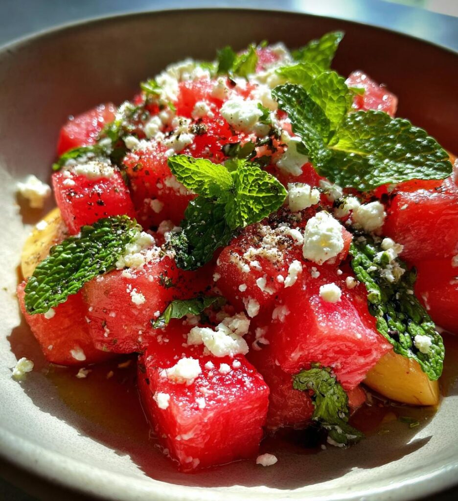 Summer Peach Watermelon Salad