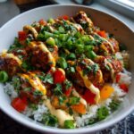 Sweet Chili Chicken Bowl with Coconut Lime Drizzle