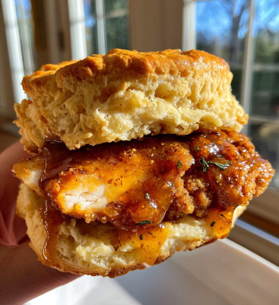 Sweet Honey Butter Chicken Biscuit Sandwiches