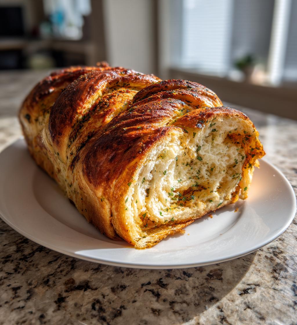 Swirled Garlic Herb Bread - detail 1