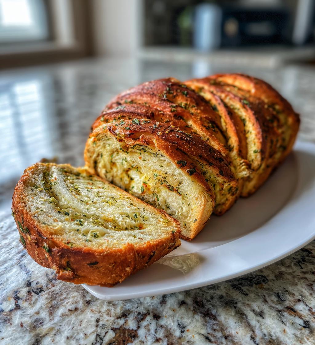 Swirled Garlic Herb Bread