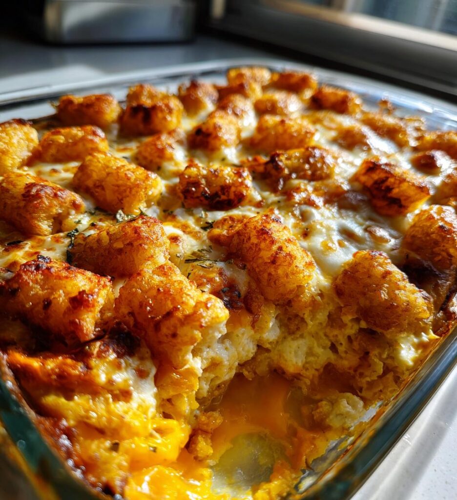 Tater Tot Egg Casserole Breakfast