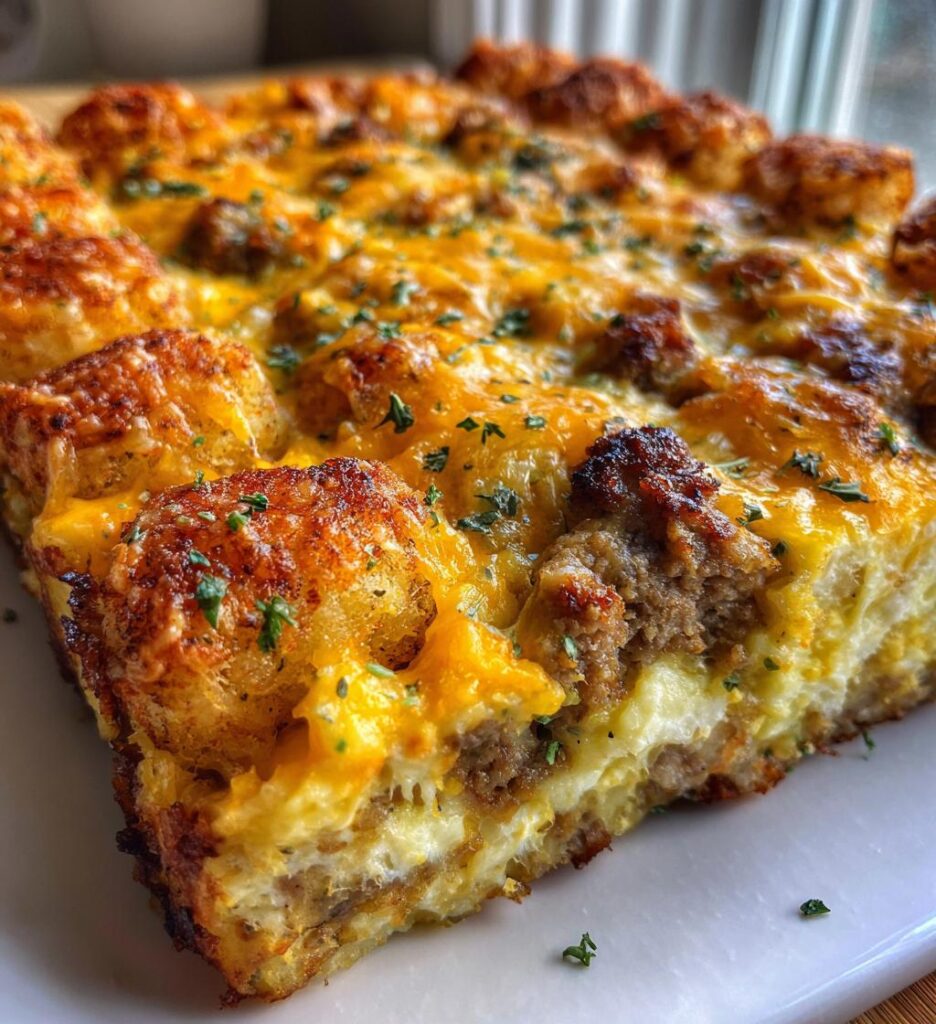 Tater Tot Sausage Breakfast Casserole