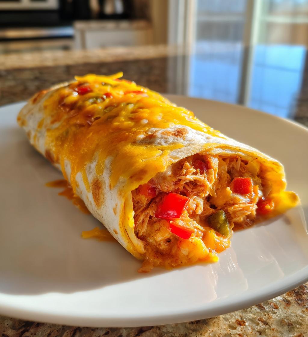 The Best Chicken Bell Pepper Ranch Burritos