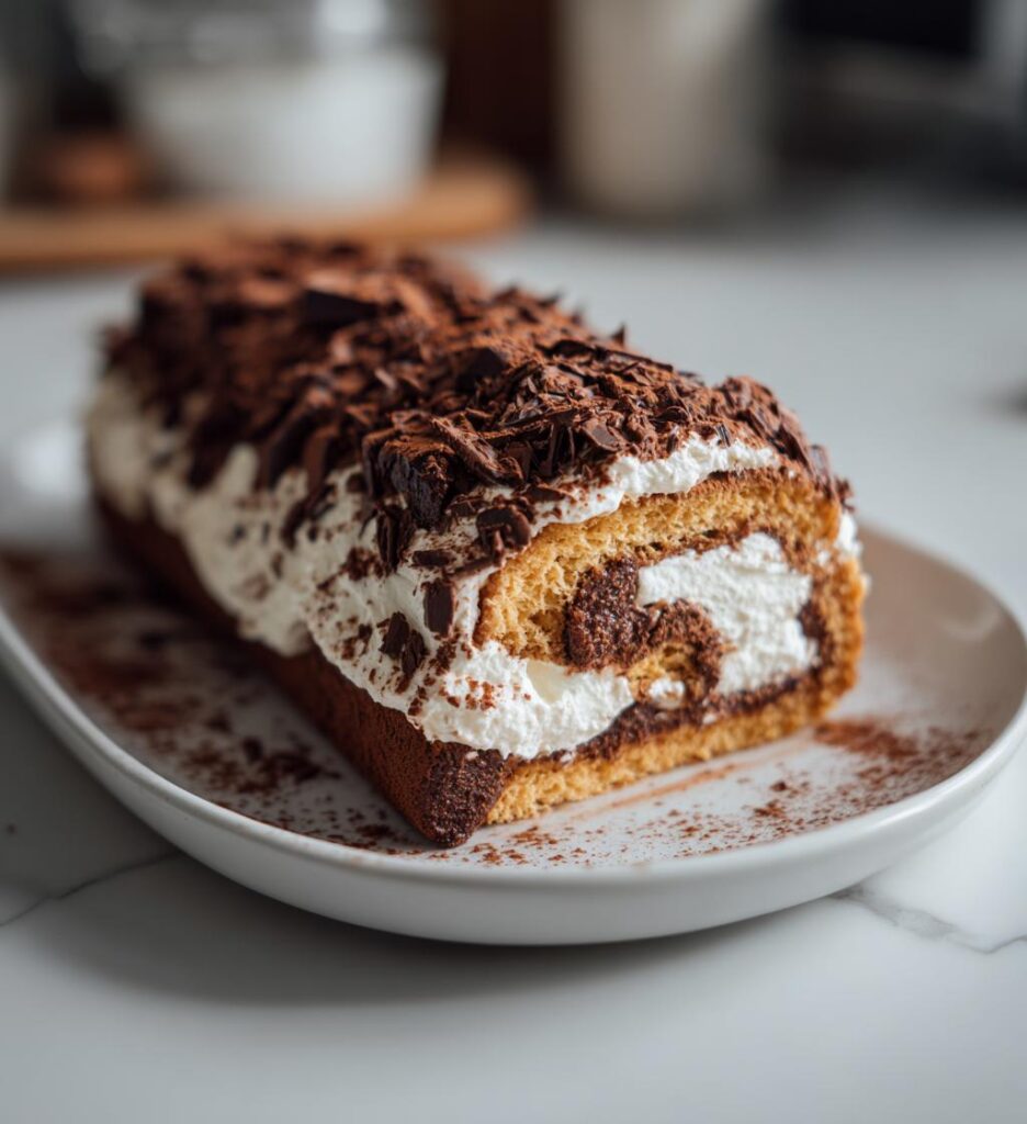Tiramisu Yule Log Cake